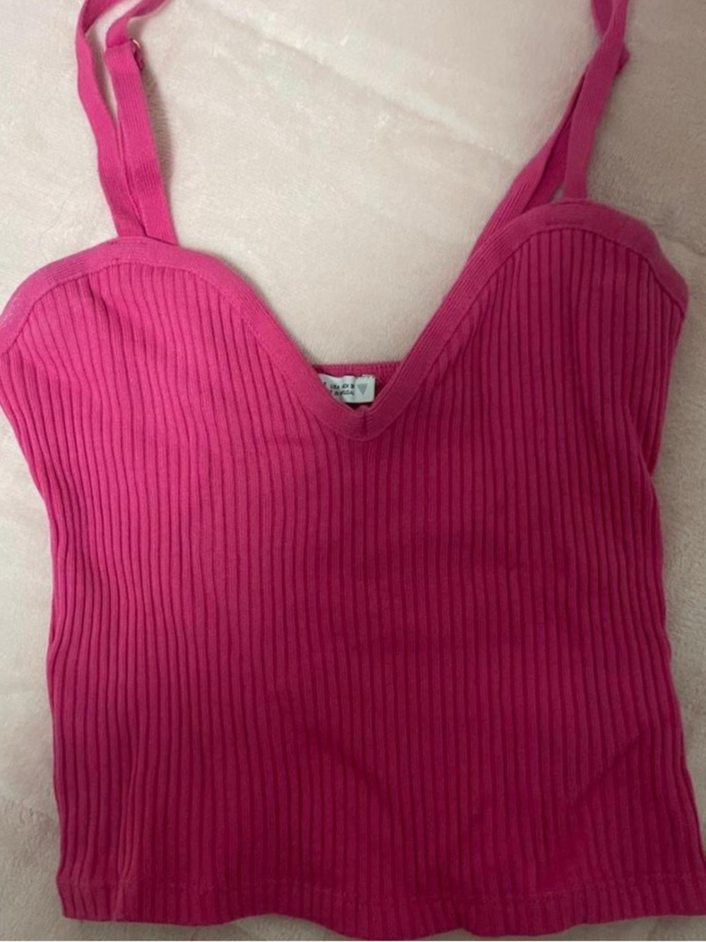 Zara Ribbed Hot Pink Cami